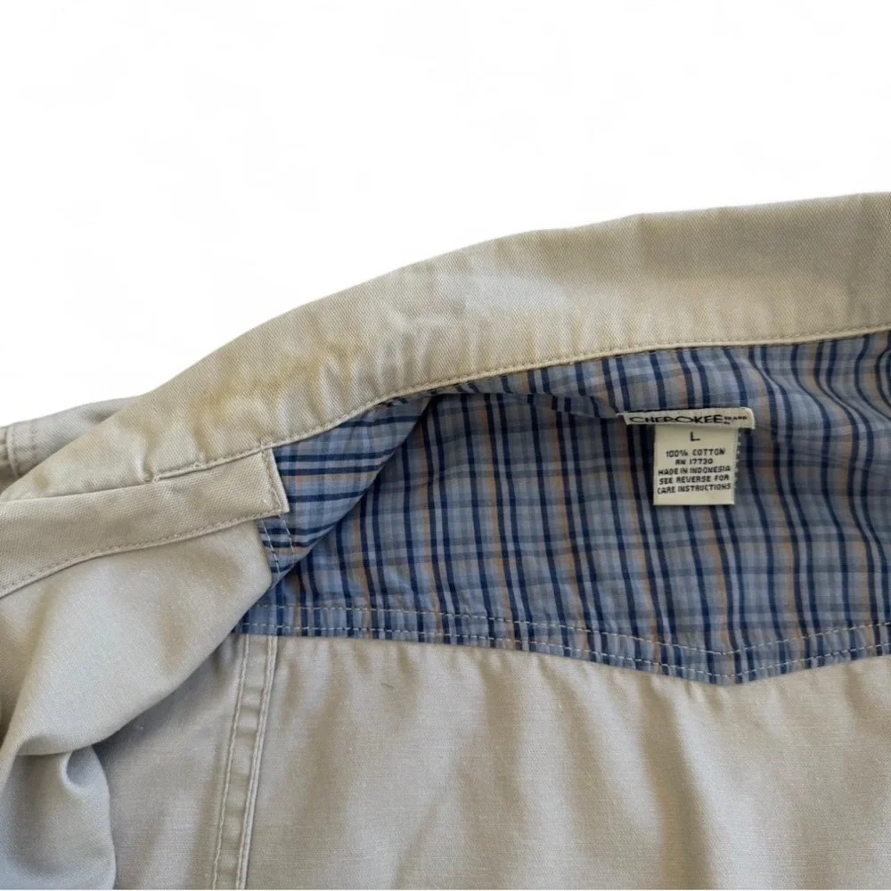 Cherokee Khaki Cotton Jacket Men’s Size L | Casual Utility Layer